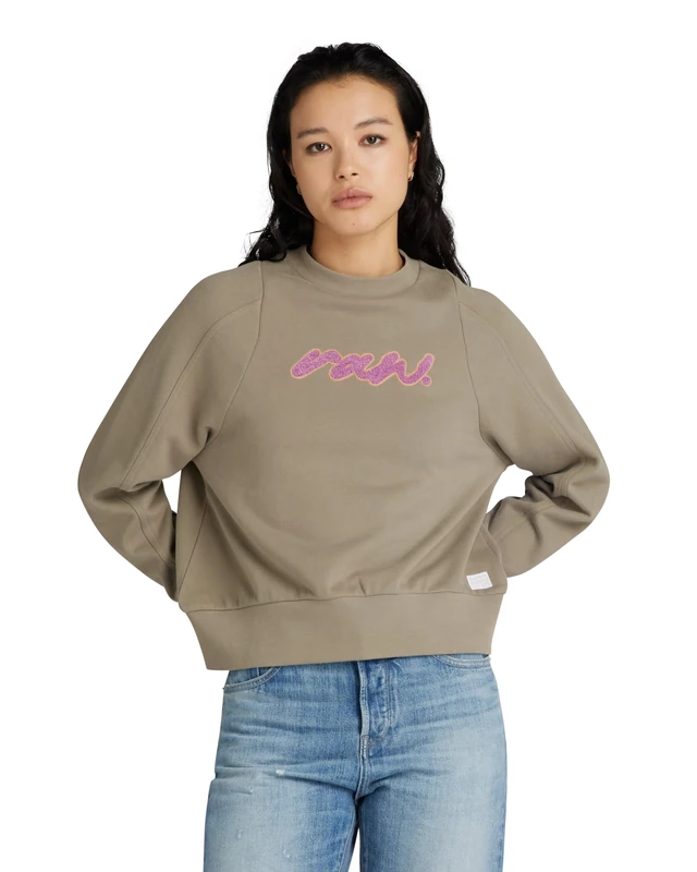 G-Star Women's Cornely RAW Dot Raglan Sweater, Green (shamrock D24375-D562-2199), XL - Image 1