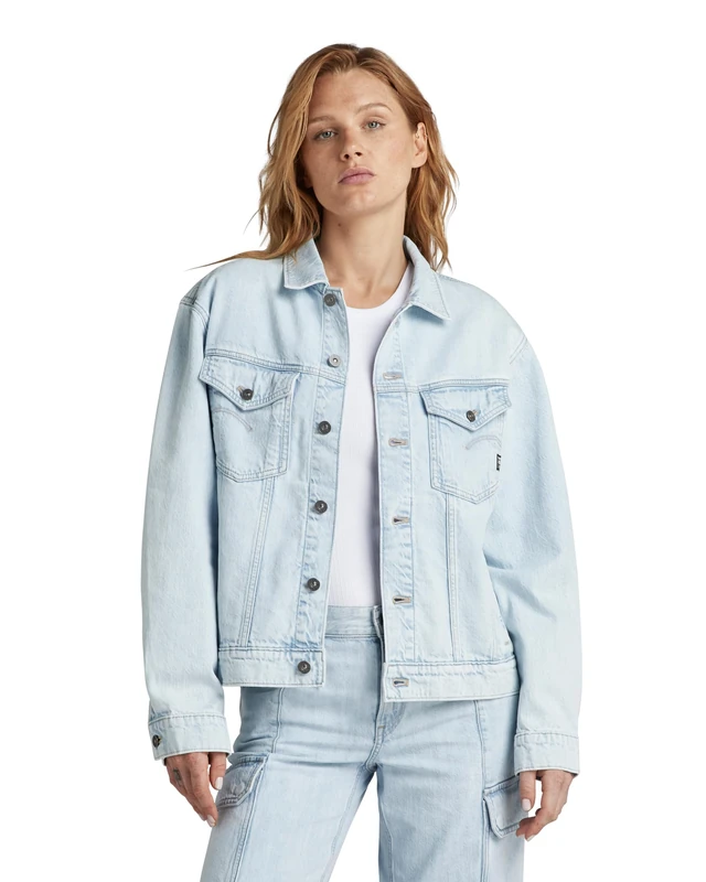G-Star Women's Relaxed Denim Jacket , Blue (sun faded piscina blue D24347-D536-G319), L