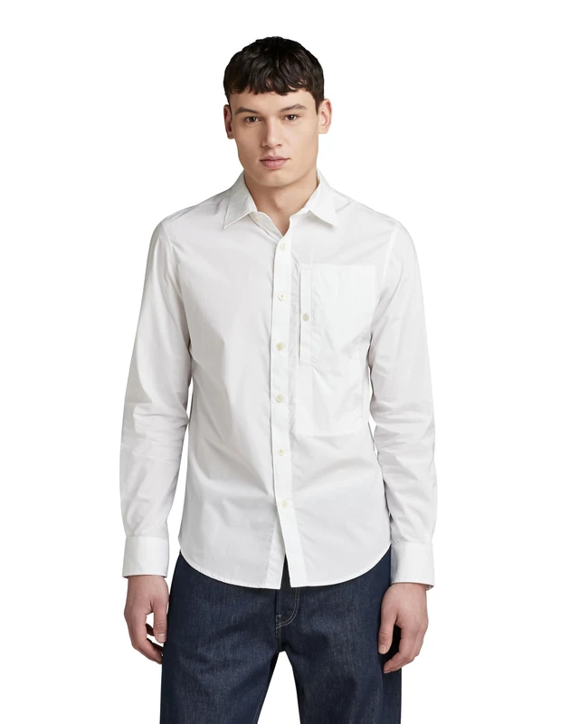 G-Star Men's G4A Slim Shirt, White (white D24289-4481-110), S