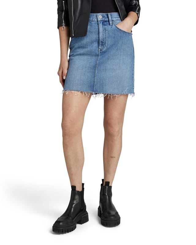G-Star Women's Viktoria Shorts Skirt Clean Edge , Blue (sun faded zee destroyed D24387-D538-G332), 25