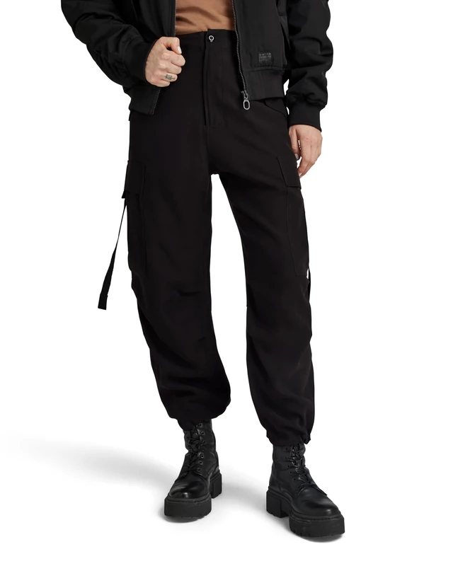 G-STAR RAW Women's Cargo Pants, Black, 24W (Dk Black D24389-d522-6484) - Image 1