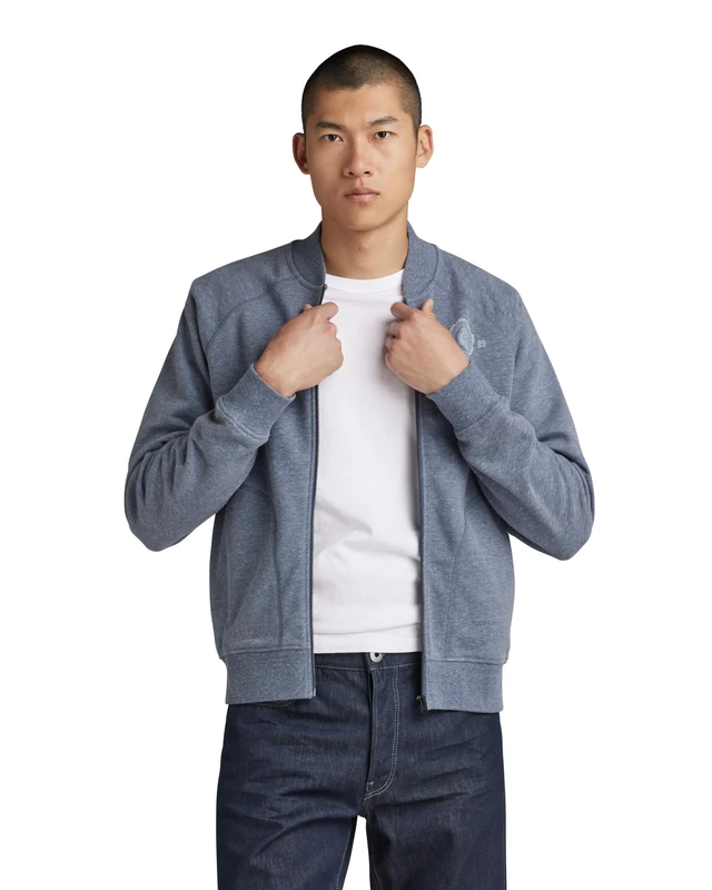 G-Star Men's Collegic Raglan Bomber Sweater, Multicolor (vintage indigo htr D24419-D562-G382), XXL