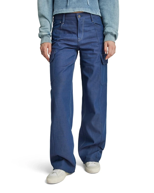 G-Star Women's Judee Low Waist Cargo Pants, Blue (raw denim D24673-D541-001), 24W / 30L