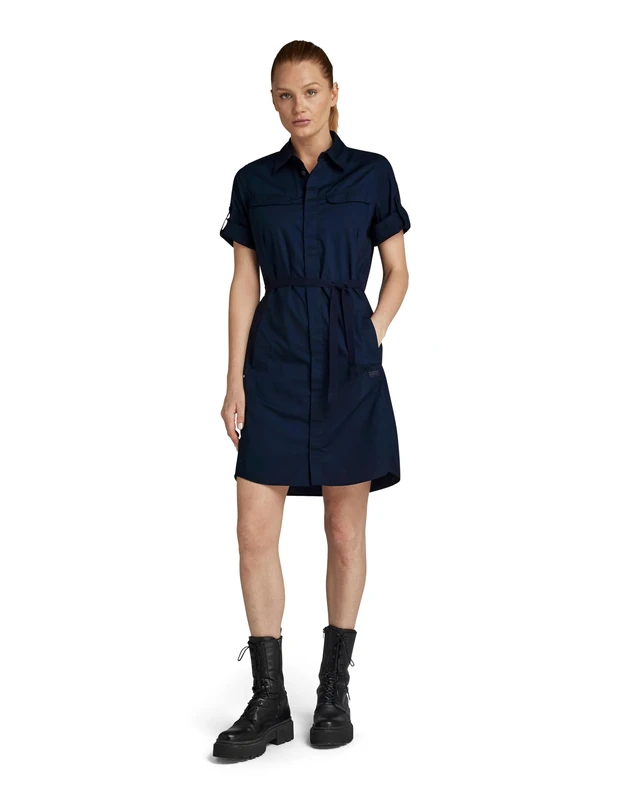 G-Star Women's Open Back Shirt Dress , Blue (salute D24271-4481-C742), S