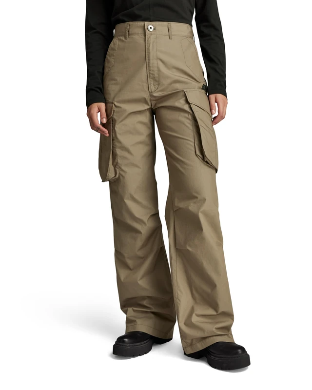 G-Star Women's High Waist Cargo Pants, Brown (turf D24401-A790-273), 23W / 30L