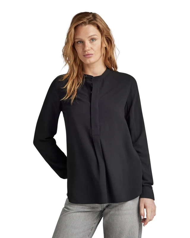 G-Star Women's Half Placket Top , Black (dk black D24441-D523-6484), M