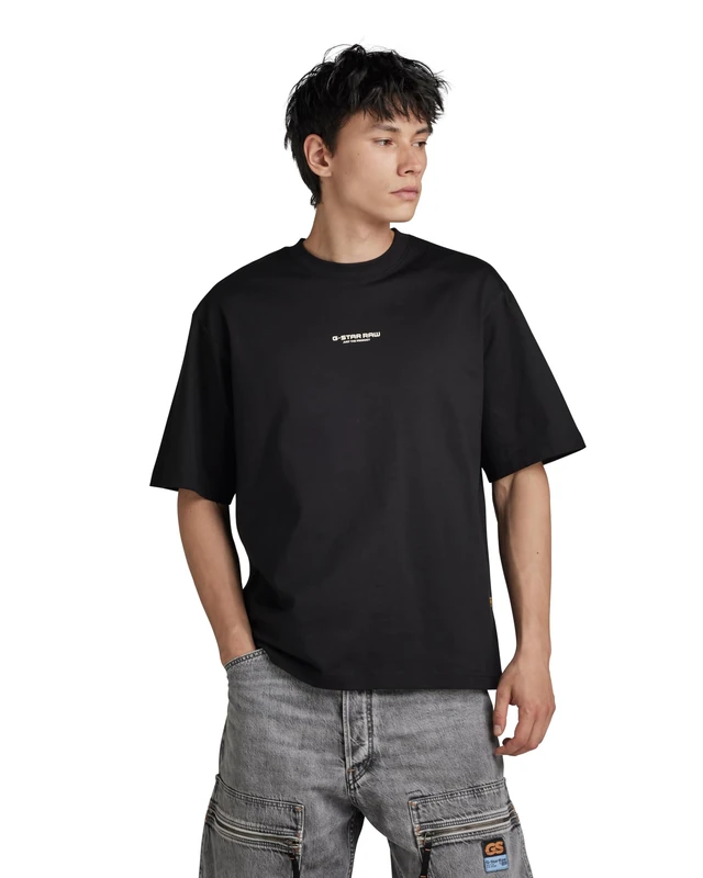 G-Star Men's Center Chest Boxy T-Shirt, Black (dk black D24780-C336-6484), S