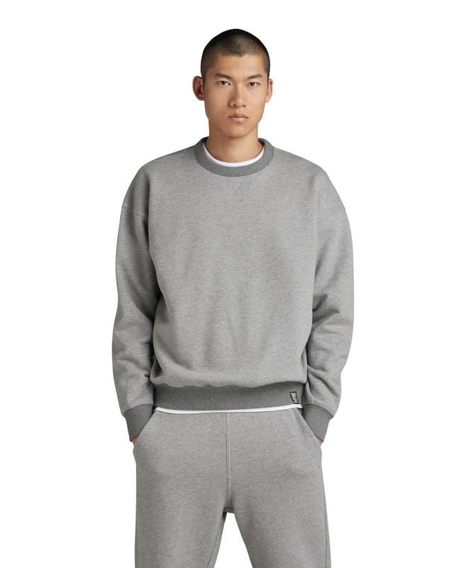 G-Star Men's Unisex Essential Loose Sweater, Multicolour (medium grey htr D22995-D395-8073), L