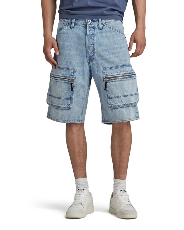 G-Star Men's Denim Cargo Loose Shorts, Blue (sun faded cloudburst D24442-D536-G339), 27