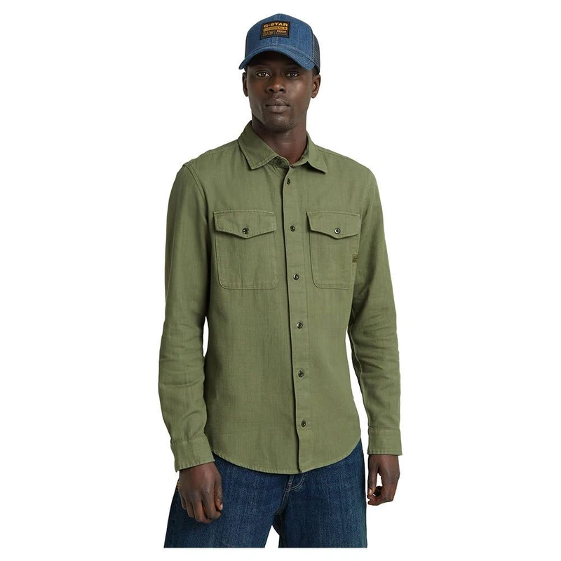 G-Star Men's Marine Slim Shirt, Green (sage gd D24963-D454-B811), XL
