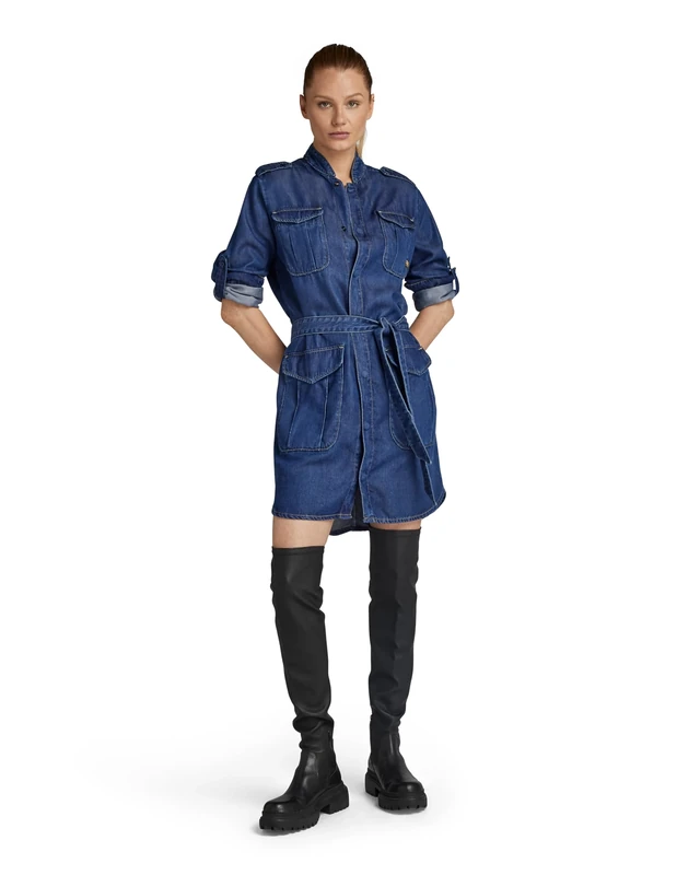 G-Star Women's Denim Field Dress , Blue (rinsed D24350-D548-082), L