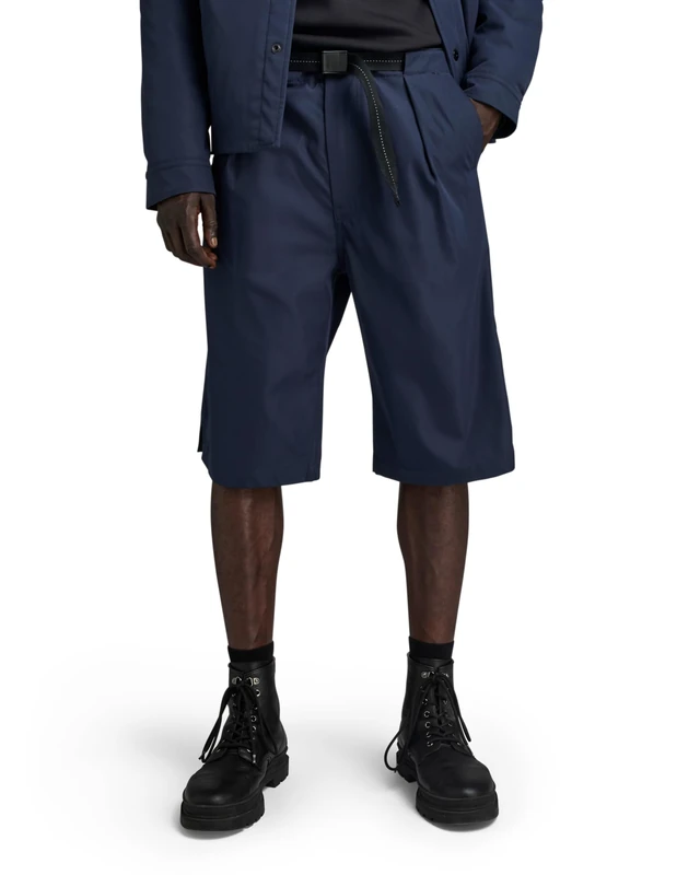 G-Star Men's Pleated Chino Belt Shorts, Blue (salute D24312-D517-C742), 33