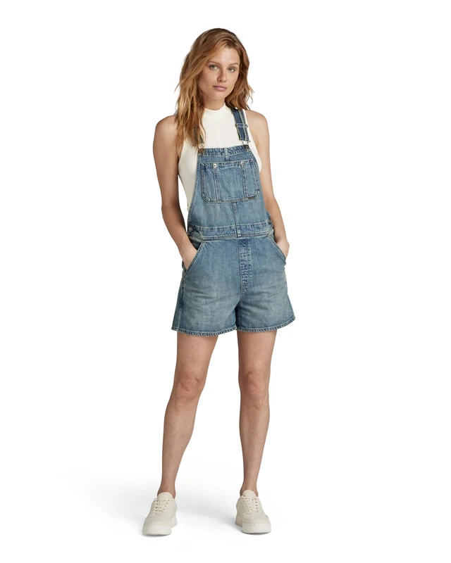 G-Star Women's Short Dungaree , Blue (antique faded laguna D24388-D536-G325), XL