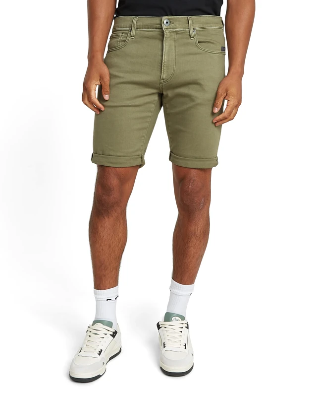 G-STAR 3301 Slim Denim Shorts Shorts Men's , Green (Faded Shamrock Gd D10481-c258-g567) , 28W