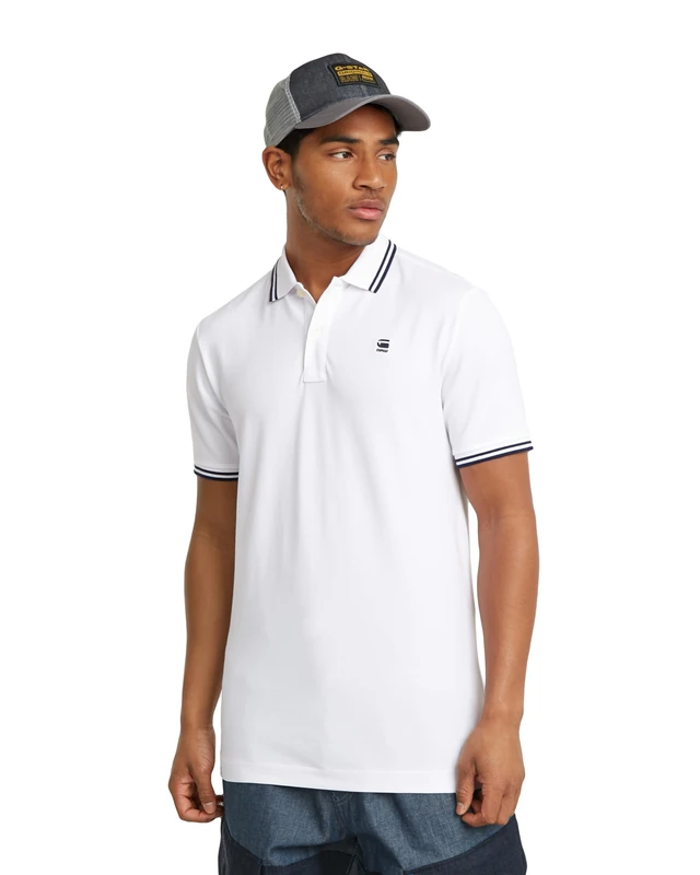 G-Star Men's Dunda Slim Stripe Polo , White (white D17127-5864-110), S