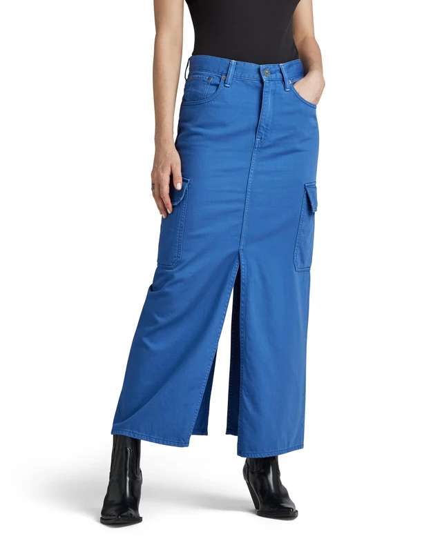 G-Star Women's Viktoria Long Cargo Skirt , Blue (faded blue papillon gd D24386-D551-G336), 32