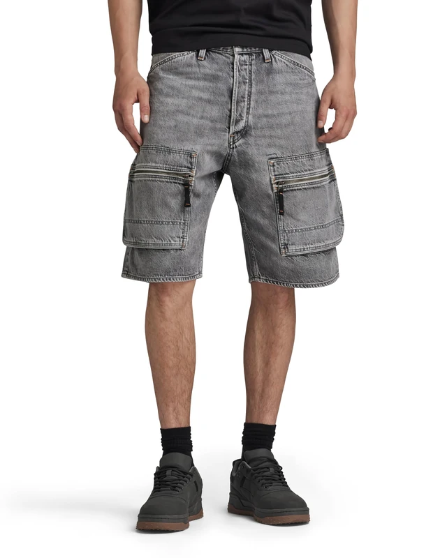 G-Star Men's Denim Cargo Loose Shorts, Grey (faded grey neblina D24442-D537-G324), 31