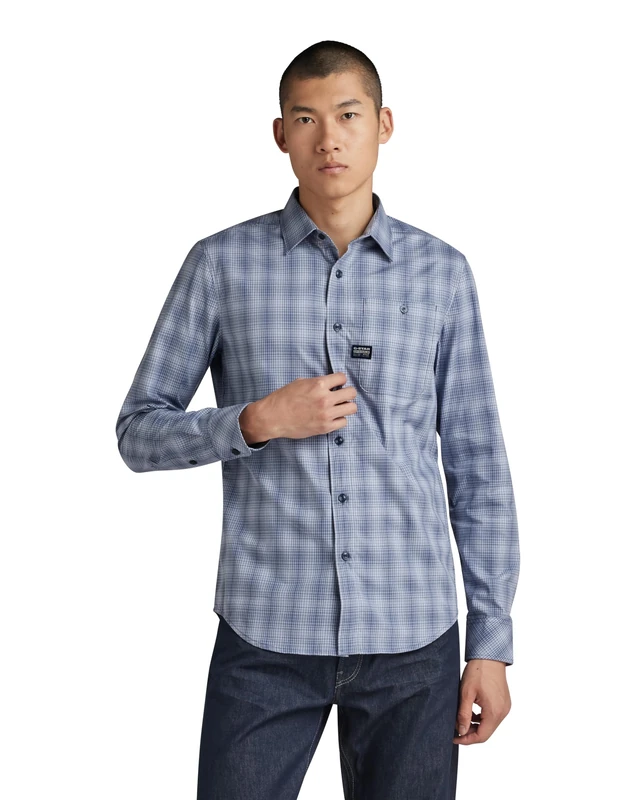 G-Star Men's Bristum 2.0 Slim Shirt , Multicolor (vintage indigo liam check D23553-D531-G297), XS