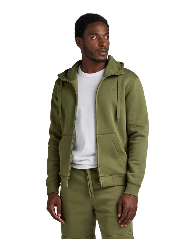 G-Star Men's Premium Core Zip Thru Hoodie, Green (sage D16122-C235-724), S