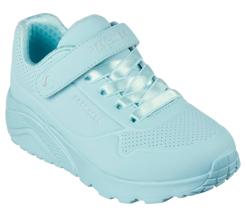 Skechers Girl's Uno Lite Sneakers, Turquoise Synthetic/Trim, 10.5 UK Child