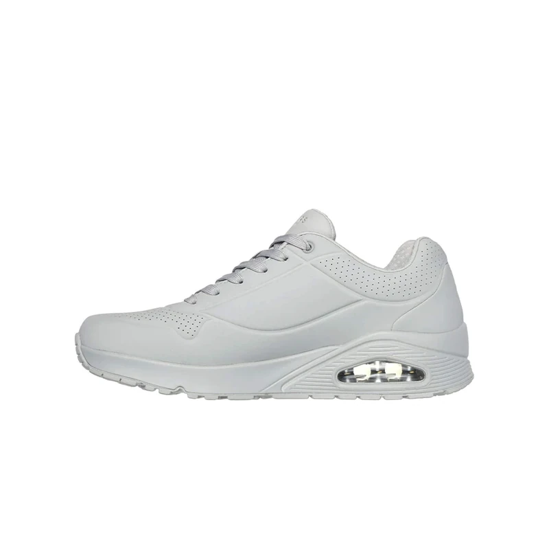 Skechers Men's Uno Stand on Air Sneaker, Stone Grey Durabuck Mesh, 9 UK