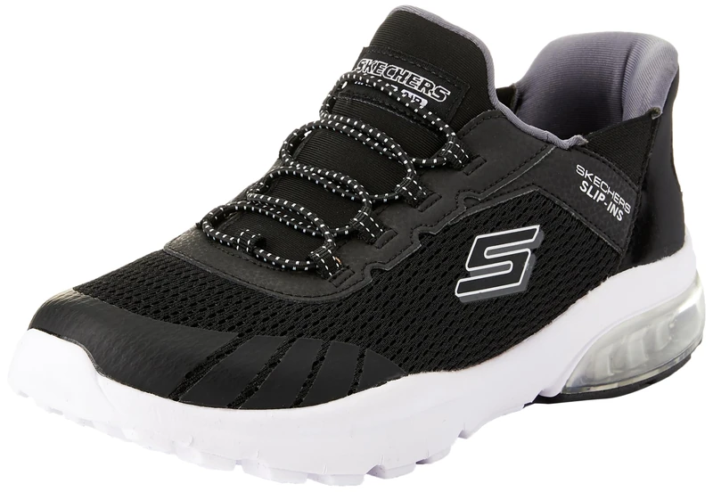 Skechers Boy's Razor Air Hyper-Brisk Sneakers, Black Textile Charcoal Synthetic Trim, 10.5 UK Child