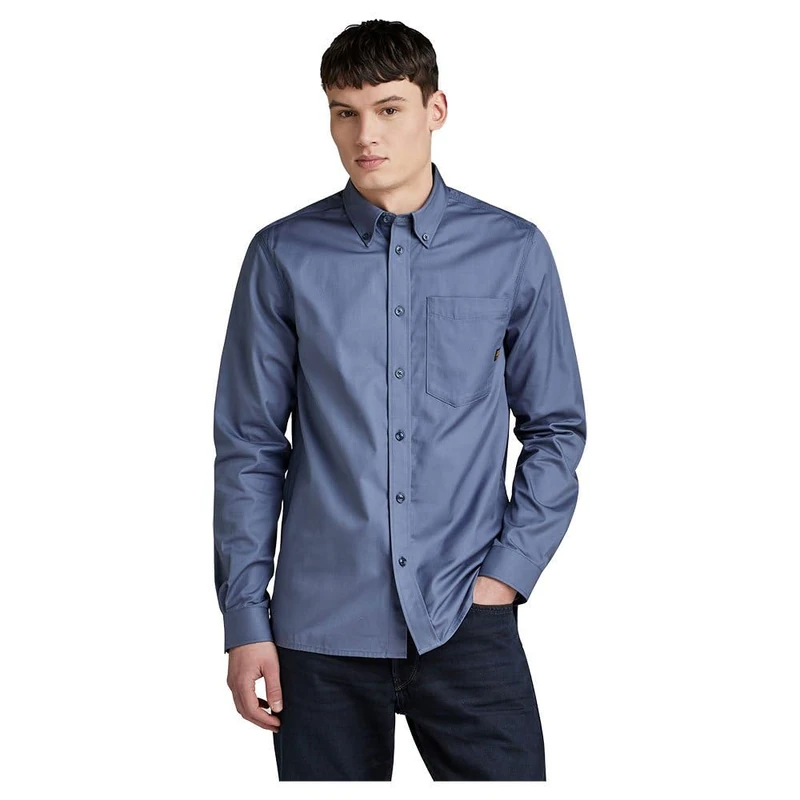 G-Star Men's One Pocket Regular Shirt, Blue (vintage indigo D24292-A504-G278), XS