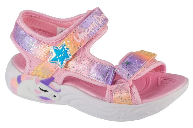 Skechers Girl's Unicorn Dreams Sandal Majestic Bliss Sneakers, Light Pink Textile/Multi Trim, 3 UK Child
