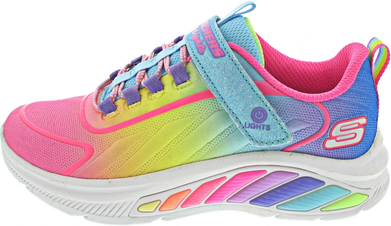 Skechers Girl's Rainbow Cruisers Sneakers, Turquoise Mesh/Multi Trim, 1 UK Child