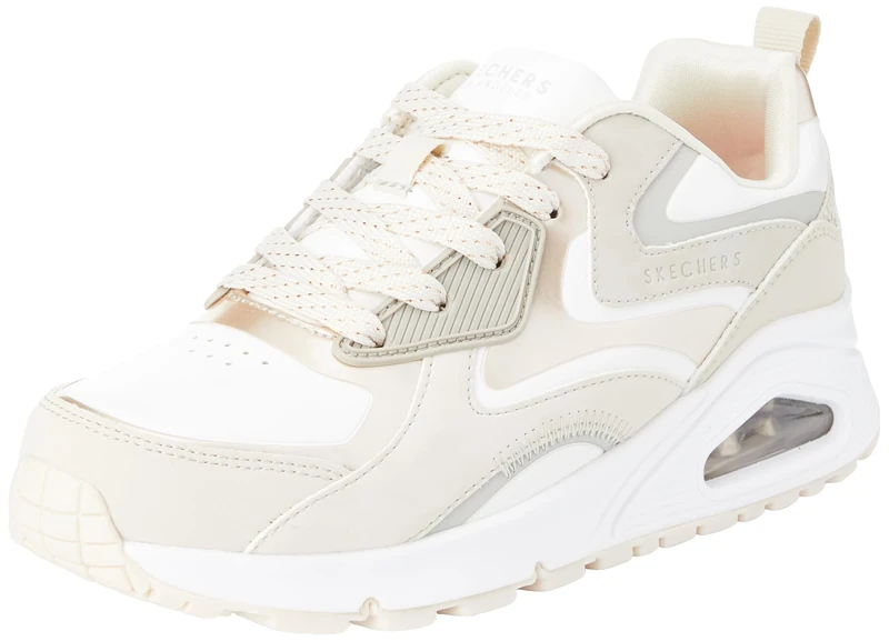 Skechers Girl's Uno Gen1 Color Surge Sneakers, Natural Synthetic/Trim, 2 UK Child