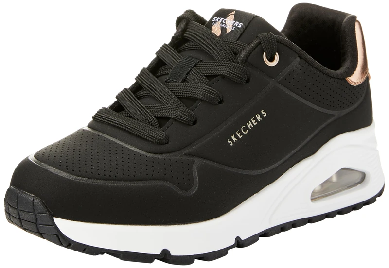 Skechers Girl's Uno Gen1 Shimmer Away Sneakers, Black Synthetic/Trim, 10.5 UK Child - Image 1