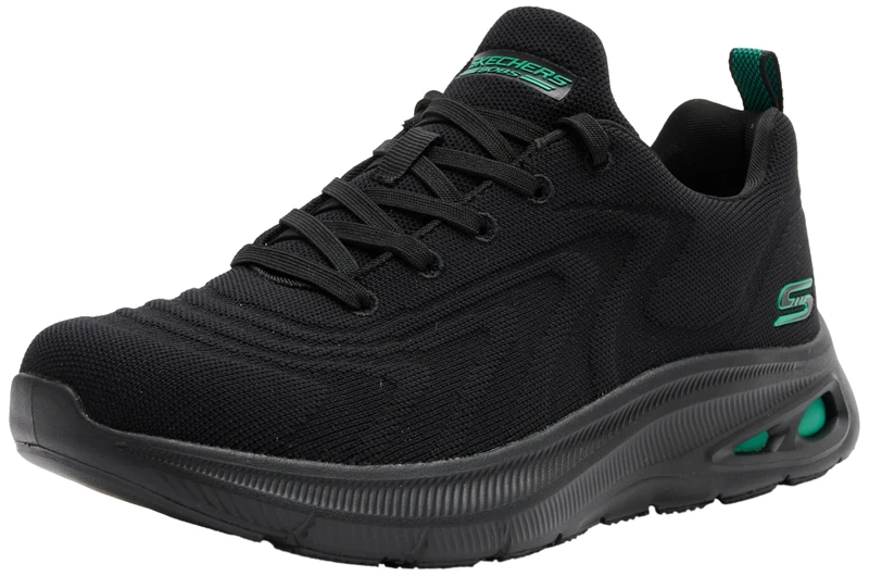 Skechers Men's Bobs Unity Sleek Revive Sneaker, Black Engineered Knit/Trim, 12 UK