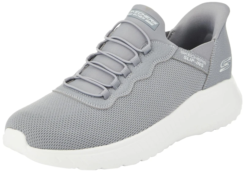 Skechers Men's BOBS Squad Chaos Daily Hype Slip-On, Gray Knit, 9 UK