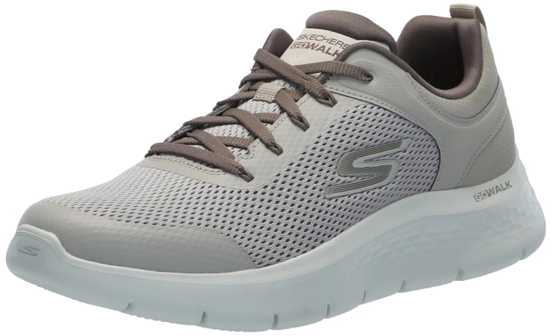 Skechers Men's Go Walk Flex Independent Sneaker, Tan Synthetic/Textile, 12 UK