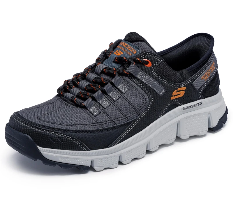 Skechers Men's Summits At 237622 Trainers, Gray Synthetic/Mesh/Orange Trim, 10 UK