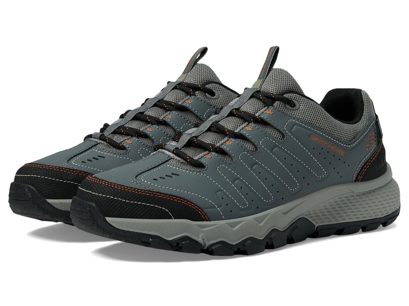Skechers Men's Dynamite at Trekking Low Cut, Gray Synthetic/Mesh/Trim, 8 UK