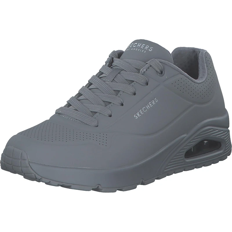 Skechers Men's Uno Stand on Air Sneaker, Light Grey Durabuck Mesh, 5.5 UK