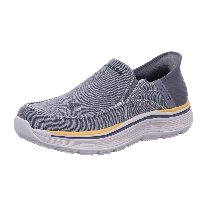 Skechers Men's Remaxed Fenick Slip-On Sneakers, Charcoal Washed Canvas, 9.5 UK