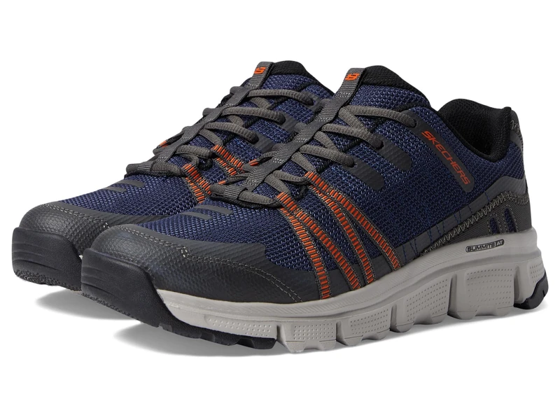 Skechers Men's Summits At Twin Bridges Trainers, Navy Synthetic/Textile/Orange Trim, 5.5 UK