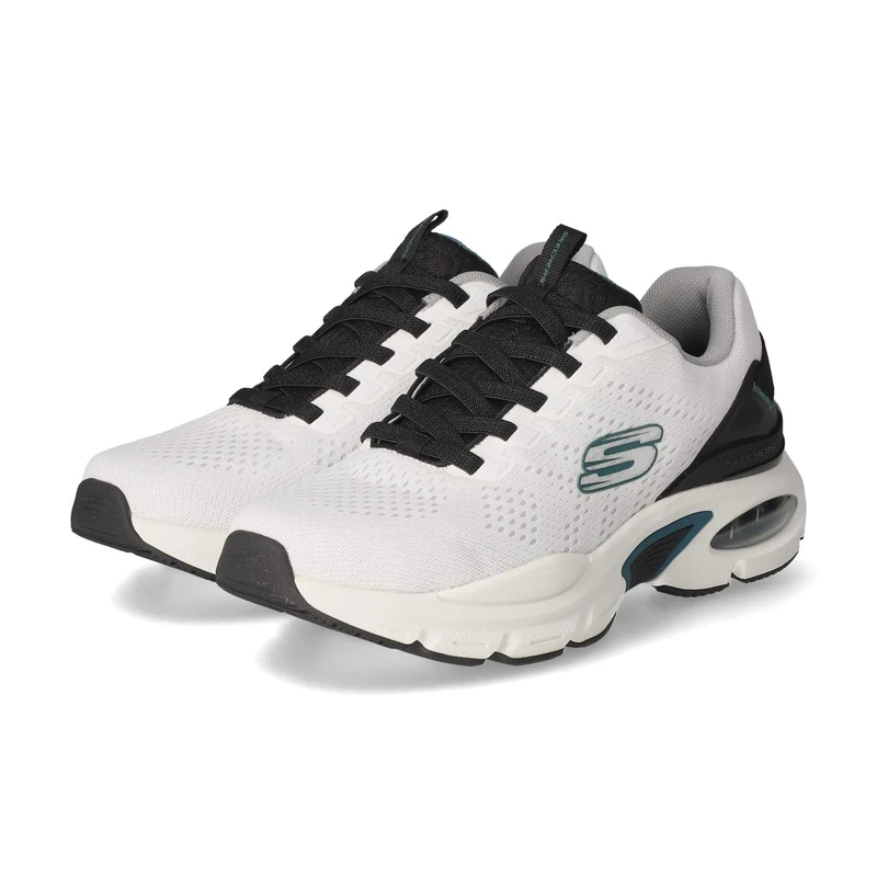 Skechers Men's Skech-Air Ventura Shoes, White Mesh Synthetic Black Trim, 7 UK