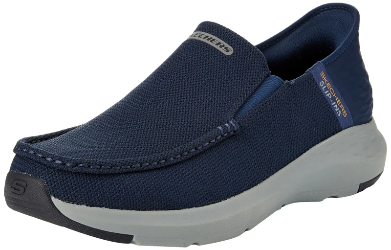 Skechers Men's Parson Ralven Slip-On Sneakers, Navy Mesh, 10 UK