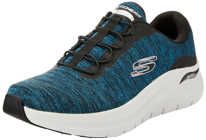 Skechers Men's Arch Fit 2.0 Upperhand Slip-On Sneakers, Teal Mesh/Synthetic/Black Trim, 6.5 UK