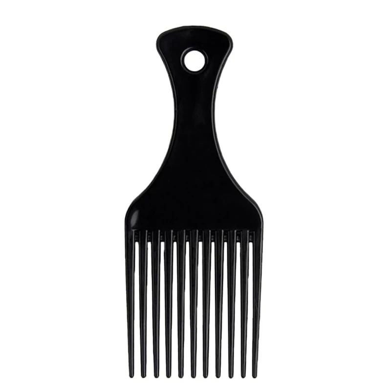 DAZISEN Afro Hair Comb - Black Plastic Wide Tooth Smooth Afro Pick Comb Detangling Hair Comb for Curly, Wavy, Frizzy Hair for Men and Women