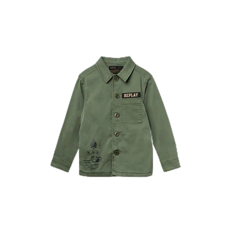 Replay Boy's Sb8043 Shirt Jacket, 806 Military Green, 14 Years