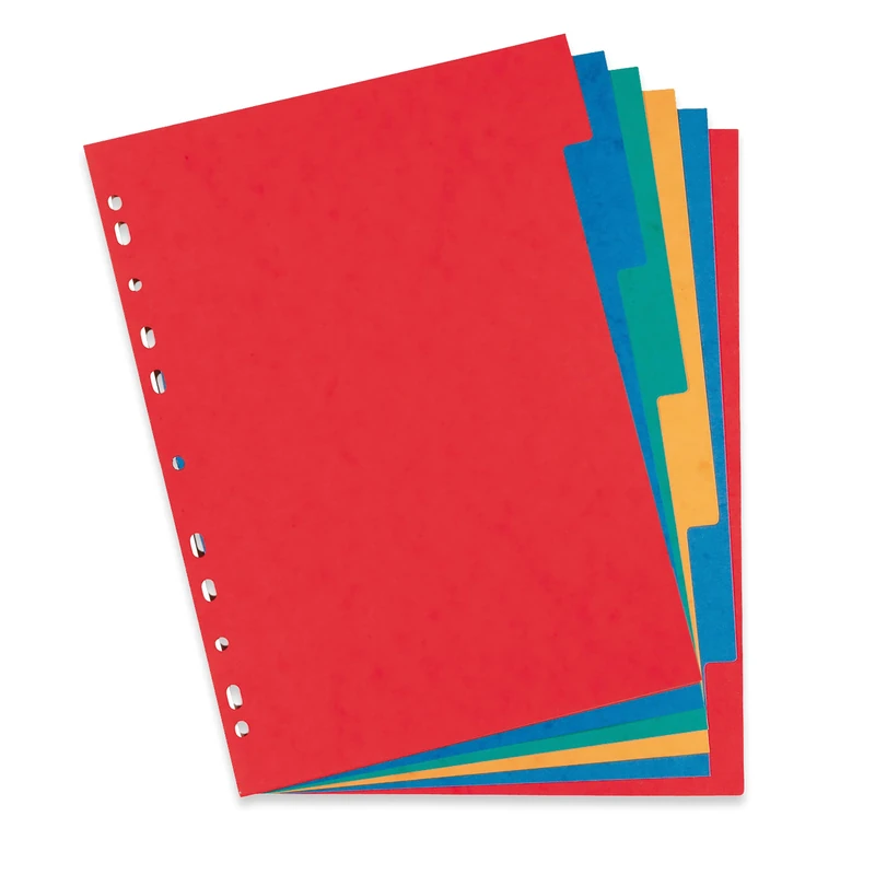 OXFORD 40 Packs of Traditional Neutral Dividers 24 x 32 cm 6 Positions Glossy Card Thickness 220 g Assorted Colours - Image 1