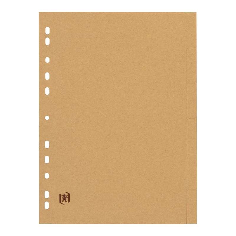 OXFORD Touareg 20 Packs of Neutral Dividers A4 6 Positions Recycled Card Thickness 265 g Natural Beige