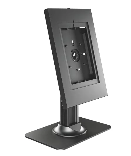 conecto Tablet Counter Mount with Lockable Steel Case for Tab A 10.1 (2019)/ Tab A7/ S6 Lite 10.4/10.5/11 and iPad 5/6/7/8/9/ iPad Air 9.7/10.5/10.9/ iPad Air 9.7/10.5/11, Black