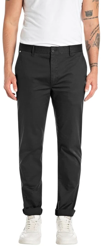 REPLAY Adult M9998 .000.84905 Pants, Black 098, 30W / 34L