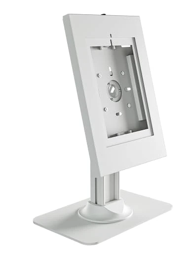 Conecto Counter Mount for Tablet, Lockable Steel Housing, Compatible with iPad 5/6/7/8/9/Air 9.7”/10.5”/10.9”/11 and Samsung Tab A 10.1 (2019)/A7/S6 Lite 10.4, White