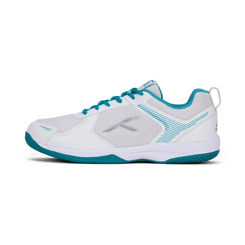 Hundred Court Star Non-Marking Professional Badminton Shoes for Mens (White/Lt Green, EU 41/UK 7/US 8) | X-Cushion Protection | Suitable for Indoor Tennis/Squash/Table Tennis/Basketball & Padel